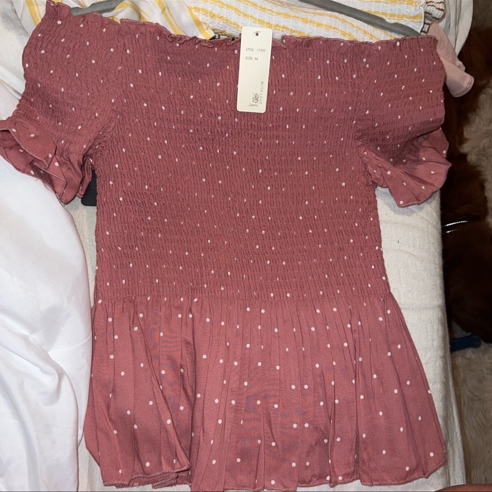 BRAND NEW PINK AND WHITE SHIRT